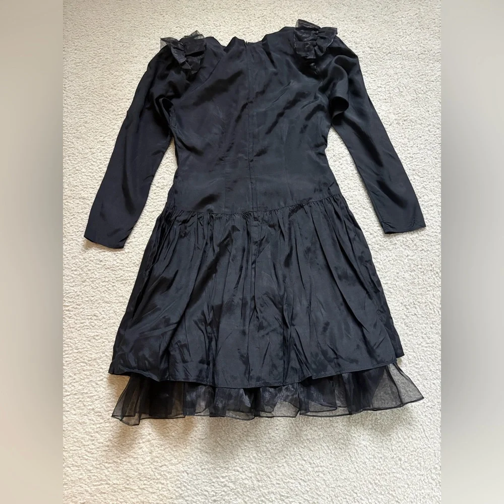 Vintage Apollo black whimsigoth fairy grunge taffeta dress, sz S (sz M juniors) - Picture 9 of 9